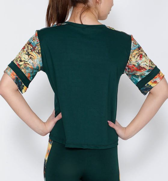 Green Color Mix Optimist Crop Top