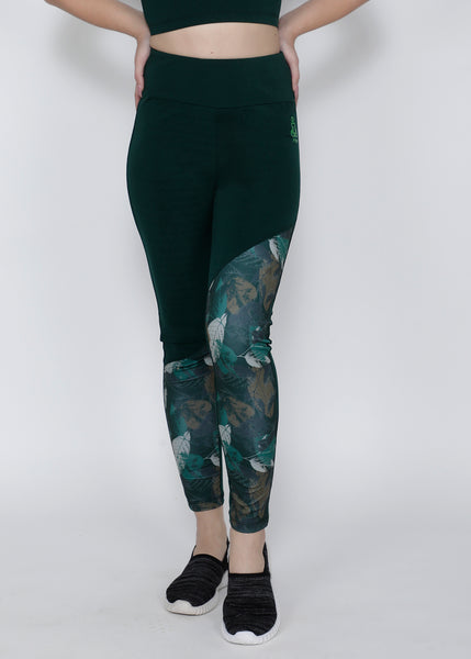 Leafy Green SlantCut Tights