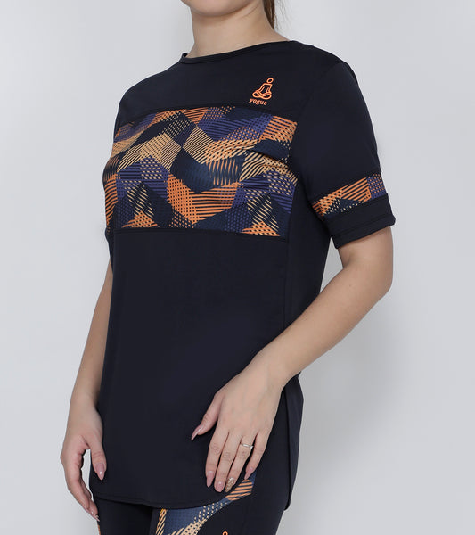 Graphite CrissCross Long T-Shirt