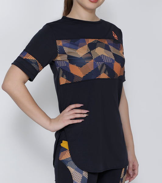 Graphite CrissCross Long T-Shirt