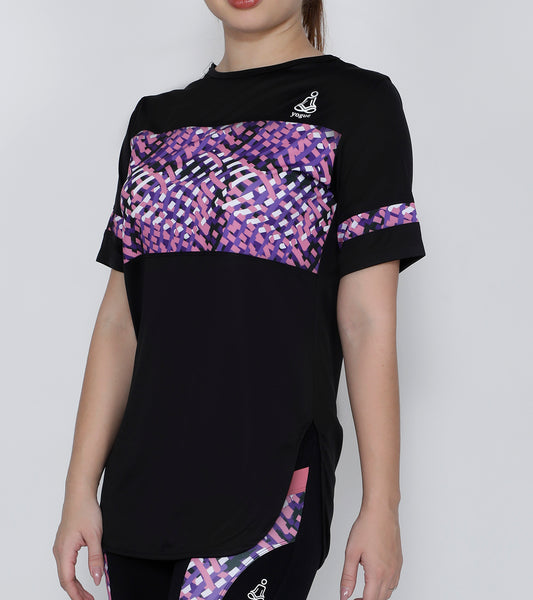 Black Lavender Long T-Shirt