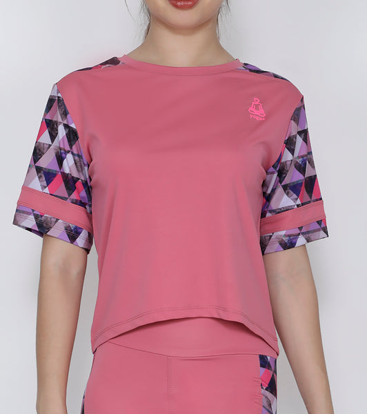 Pink Triangles Crop Top