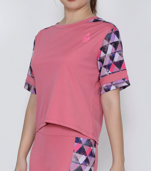 Pink Triangles Crop Top