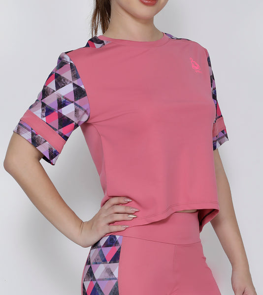 Pink Triangles Crop Top