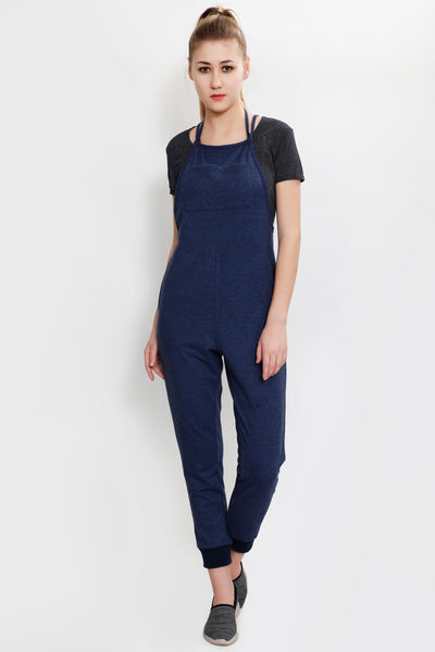 Blue Texture Full Length Jumpsuit