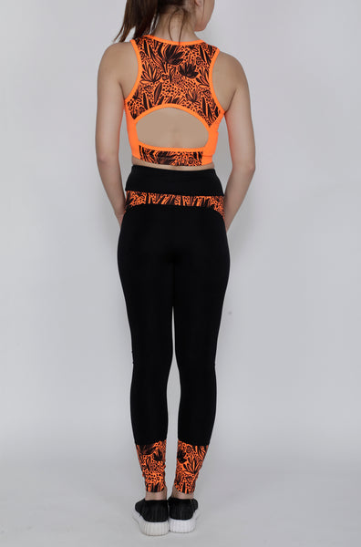 Shop The Look - Compression Top + Tights - Orange Black