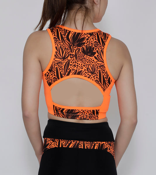 Orange Black Compression Top