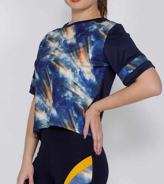Navy Sunshine Crop Top
