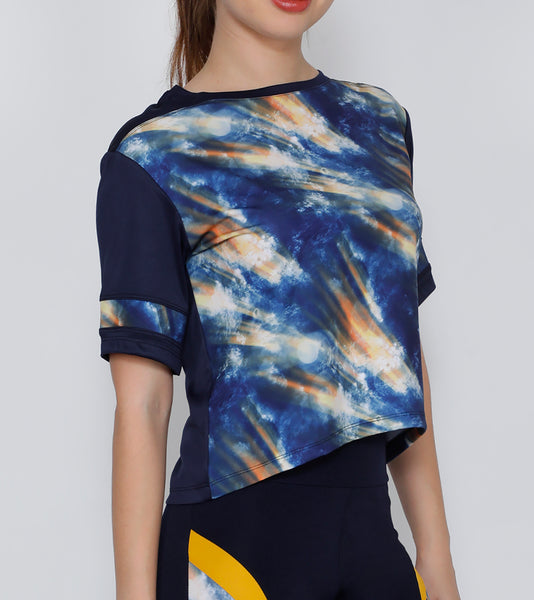 Navy Sunshine Crop Top