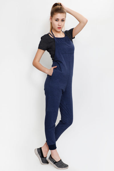 Blue Texture Full Length Jumpsuit