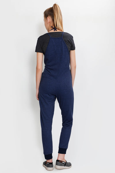 Blue Texture Full Length Jumpsuit