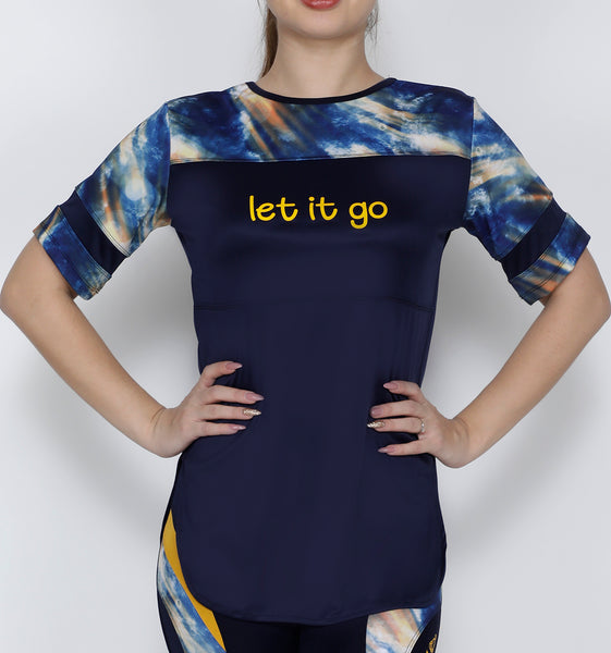 Navy Let it Go Long T-Shirt