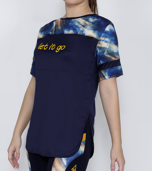 Navy Let it Go Long T-Shirt