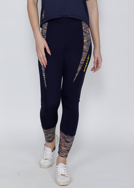 Navy Streaks Convex-Cut Tights