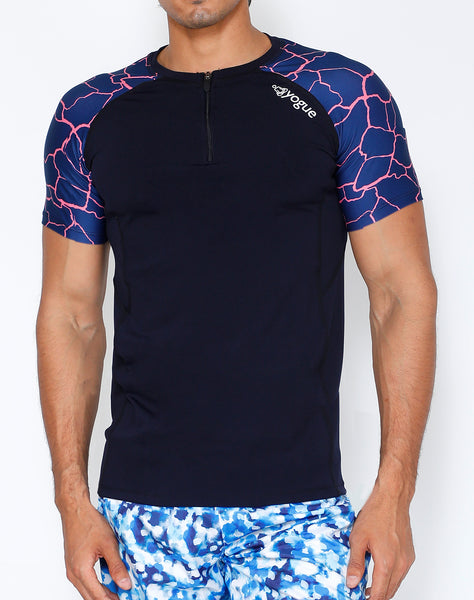 Navy & Pink Compression T-Shirt