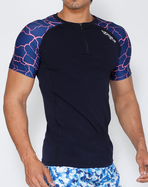 Navy & Pink Compression T-Shirt