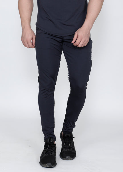 Charcoal Abstract Black Slim-Fit Trackpants