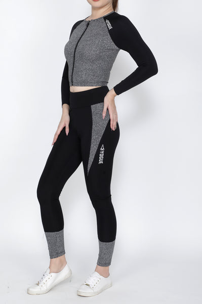 Shop The Look - Crop Zipper + Tights - Black Pebbles