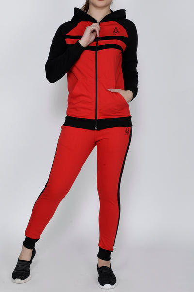 Red and Black Stripes Tracksuit