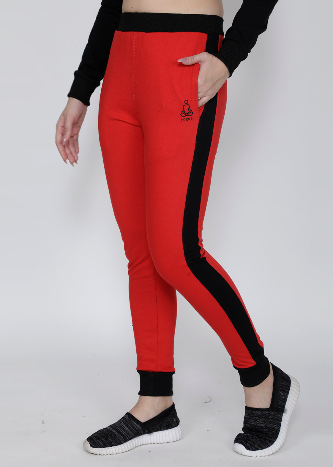 Red and online black joggers womens