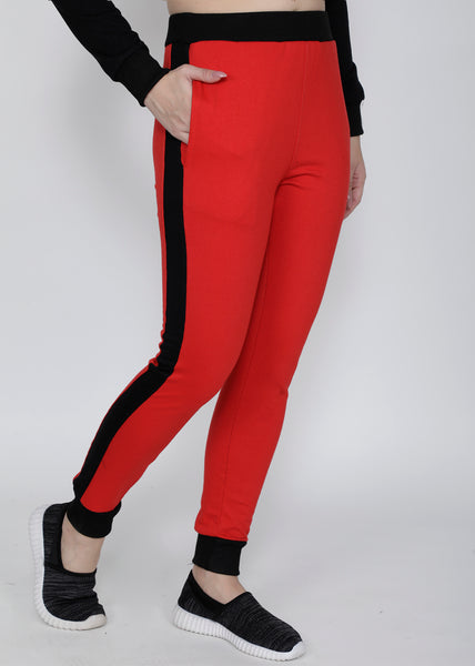 Red Black Joggers