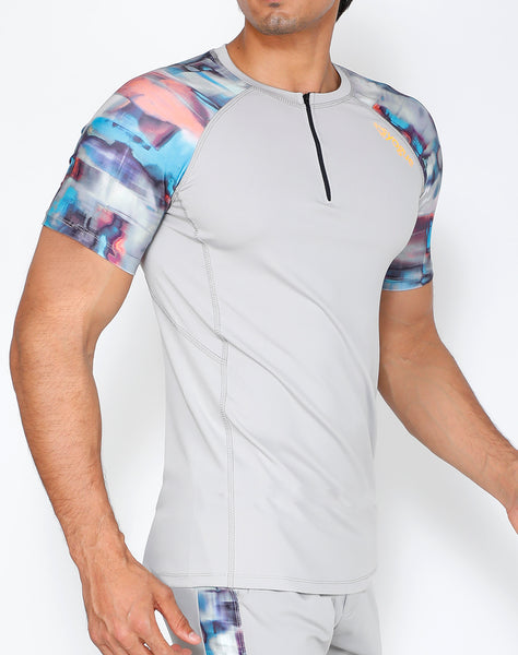 Grey Azure Compression T-Shirt