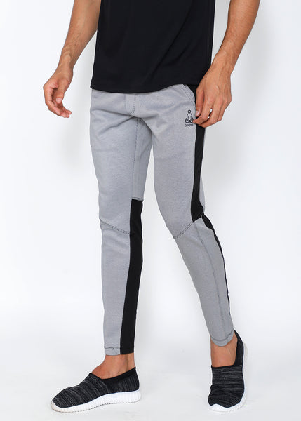 White & Black Slim-Fit Trackpants