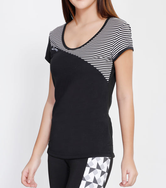 Black White Stripes Oblique T-Shirt