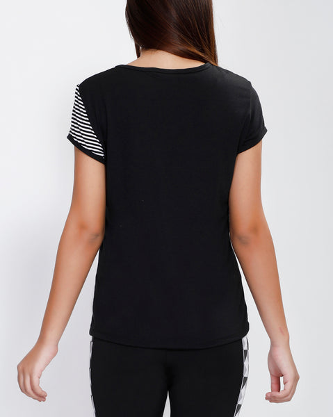 Black White Stripes Oblique T-Shirt