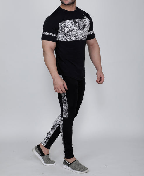 Black & White Atomic Slim-Fit Trackpants