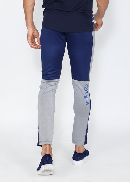 Blue & White Slim-Fit Trackpants