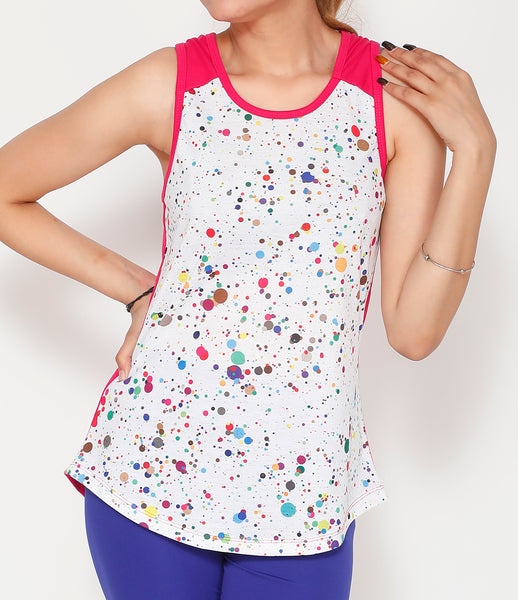 Multicolour Polka Cotton Tank