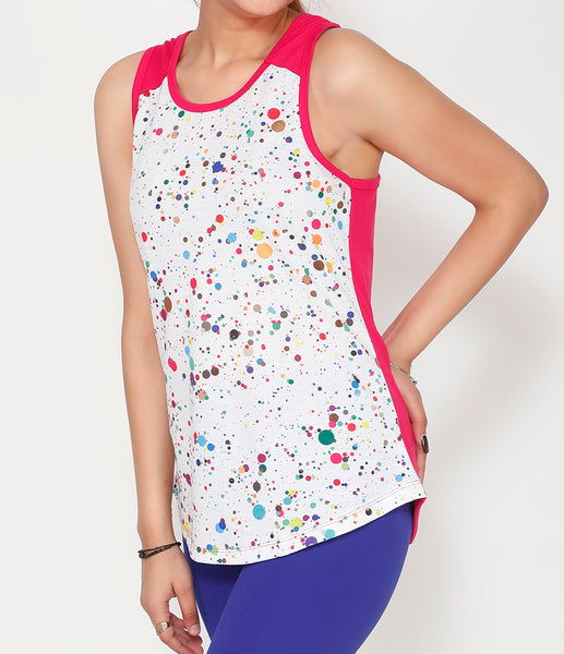 Multicolour Polka Cotton Tank