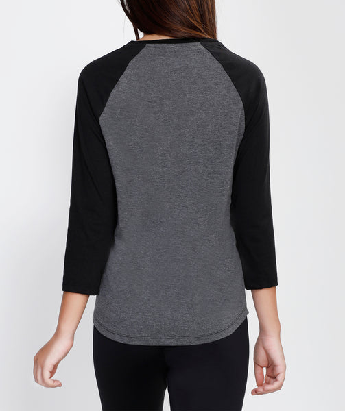 Graphite Grey 3/4th Sleeve Cotton T-Shirt