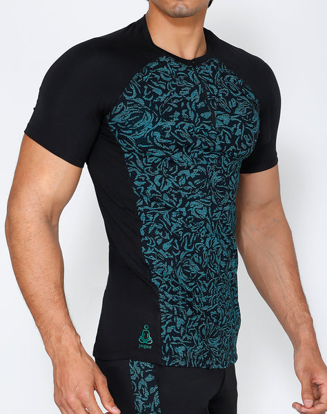 Teal & Black Compression T-Shirt