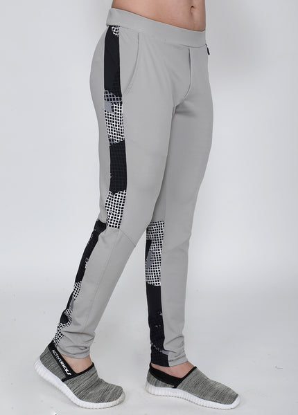 Light Grey SquareMesh Slim-Fit Trackpants