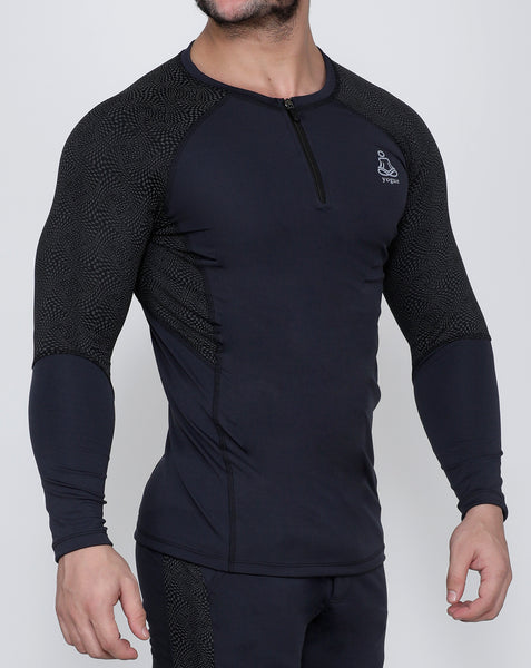 Charcoal Micro-Dotted Full Sleeve Compression