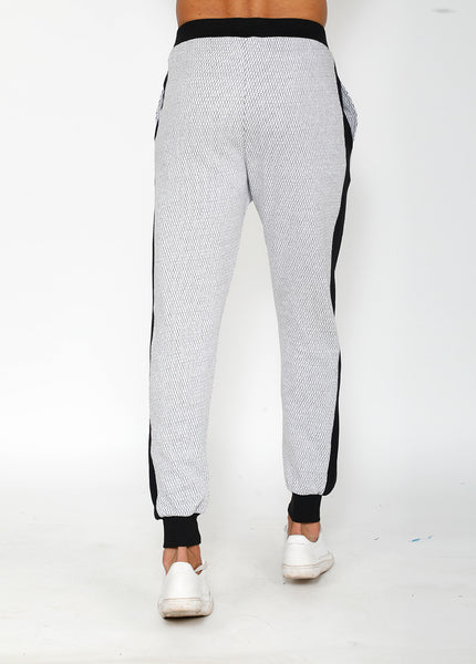 White & Black Terry Joggers