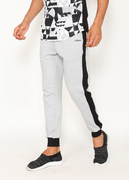 White & Black Terry Joggers