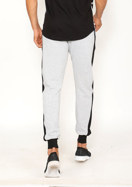 White & Black Terry Joggers