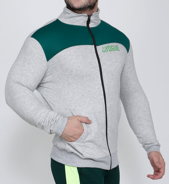 Silver Green Shoulder Panelled Jacket