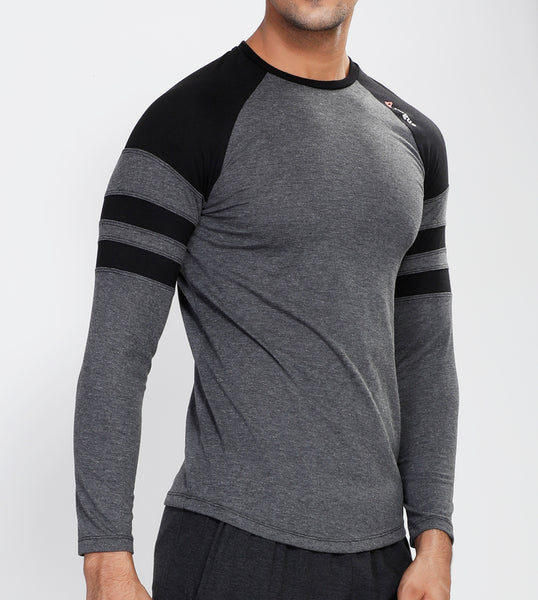 Graphite Grey ArmBand Full Sleeve T-Shirt - Cotton