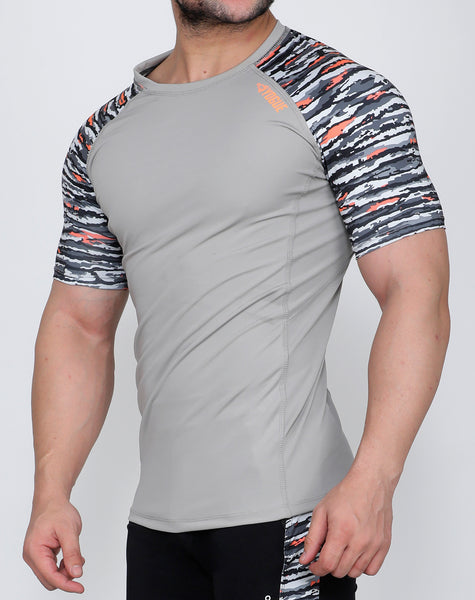 Light Grey & Fierce Black Compression T-Shirt