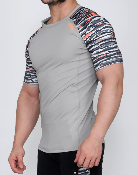 Light Grey & Fierce Black Compression T-Shirt