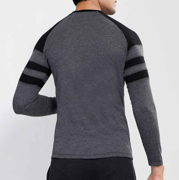 Graphite Grey ArmBand Full Sleeve T-Shirt - Cotton