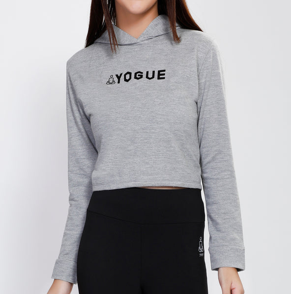 Light Grey Crop Hoodie