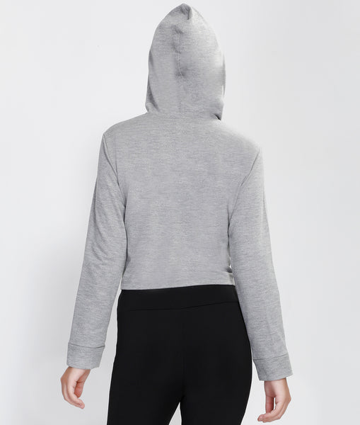 Light Grey Crop Hoodie