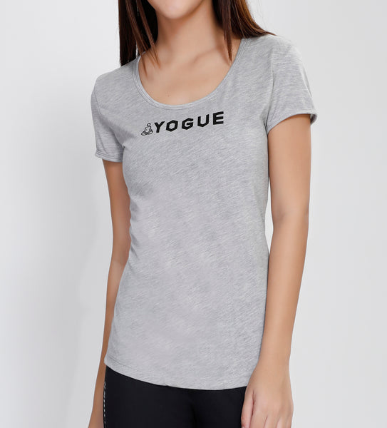 Light Grey Round-neck Cotton T-Shirt