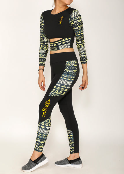 Shop The Look - Cutout Full Sleeve Top + Tights - Nomadic Grey