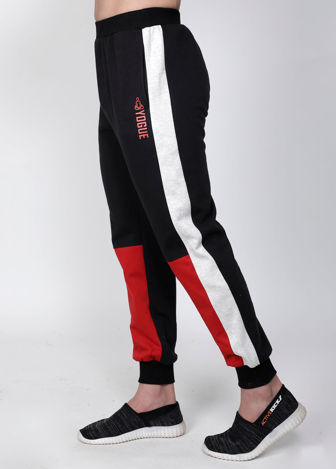 Black & Red Crew-Neck Tracksuit - Yogue Activewear